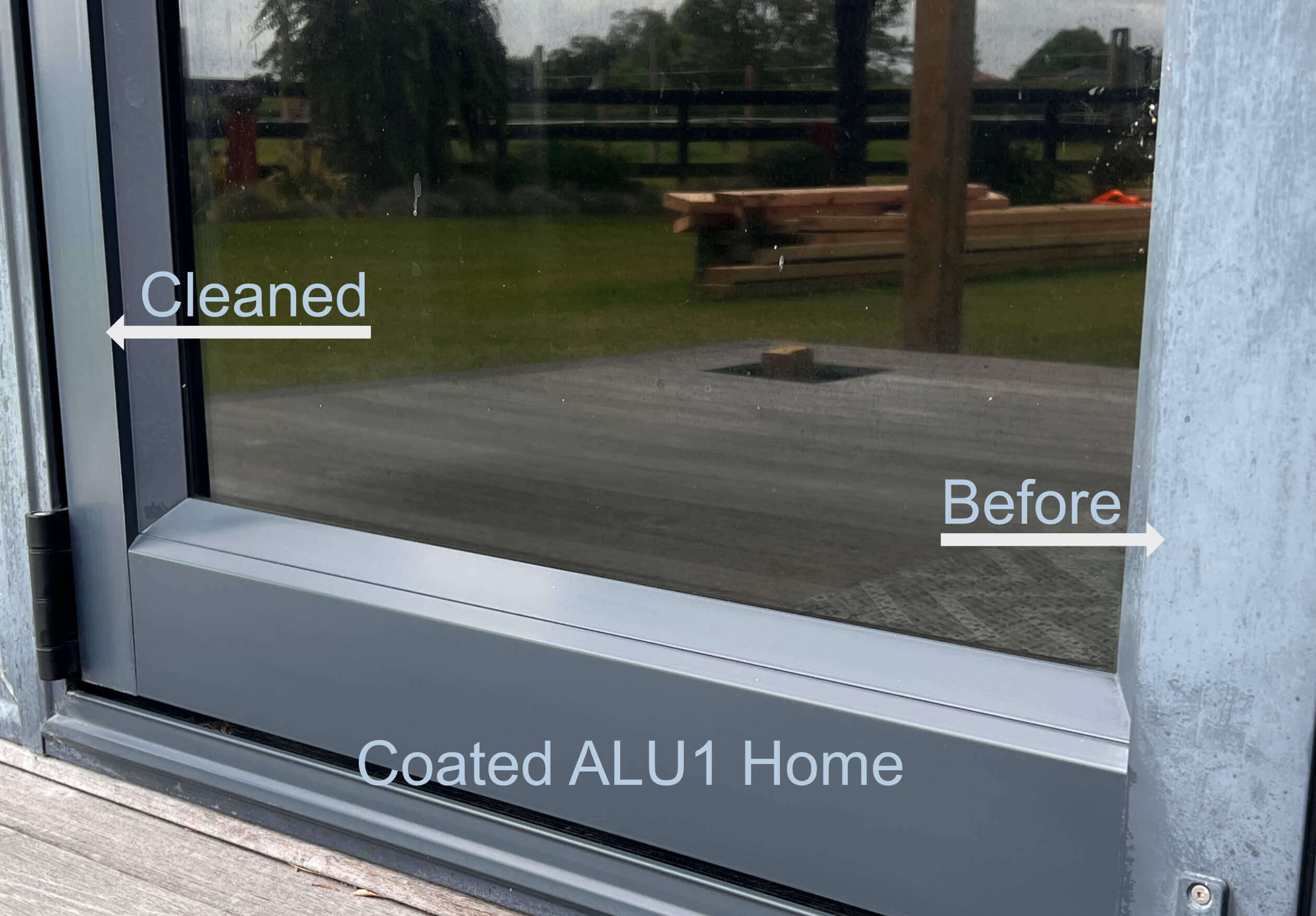 Window frame base before and after